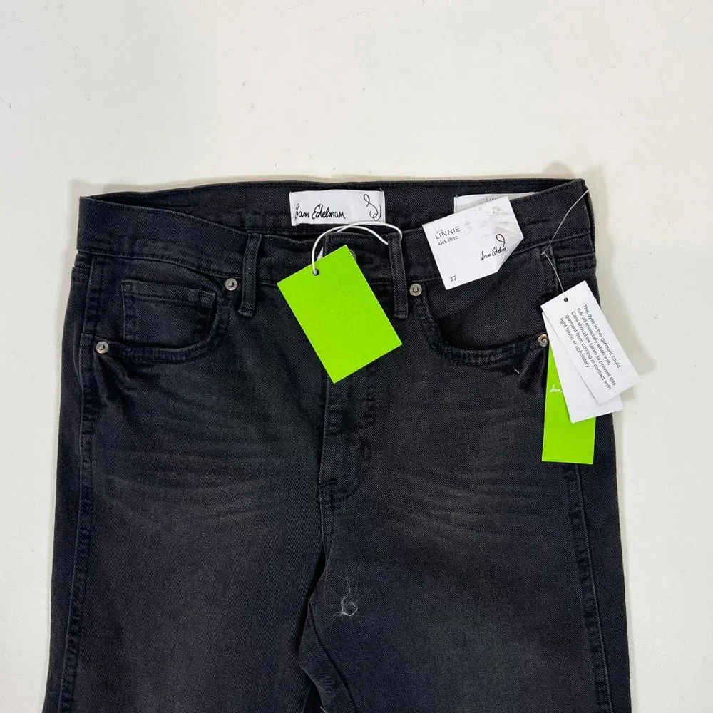 Sam Edelman Women's Black Linnie Flare Leg High Rise Cotton Jeans Size 27 - Picture 2 of 10